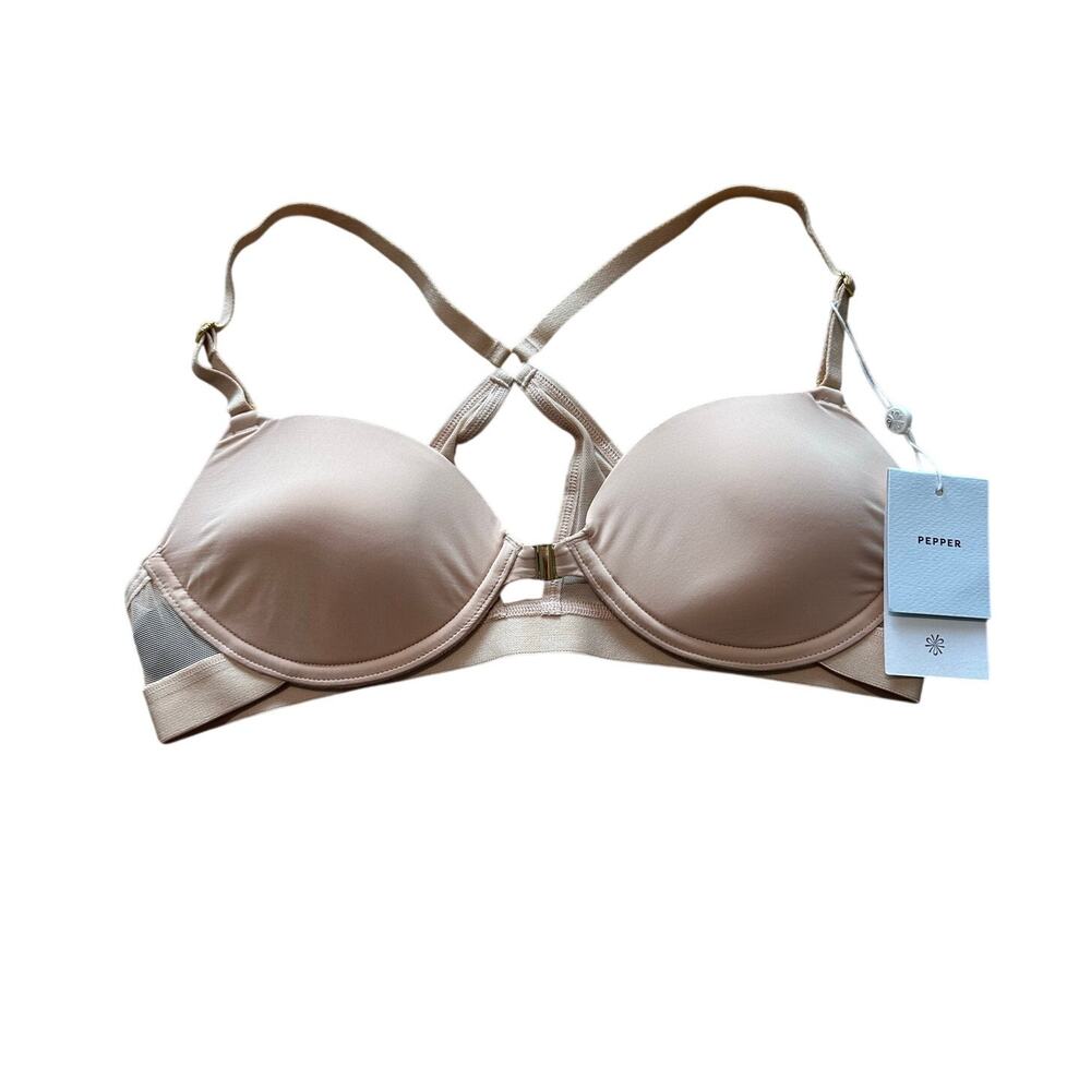 Pepper Ultimate Racerback T-Shirt Bra Buff 36A NEW